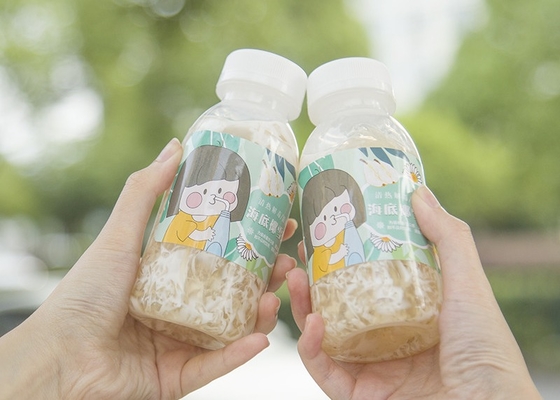 400ml 14oz Soy Milk Tea Bottles Heat Resistant Square Plastic Juice Bottle Juicy