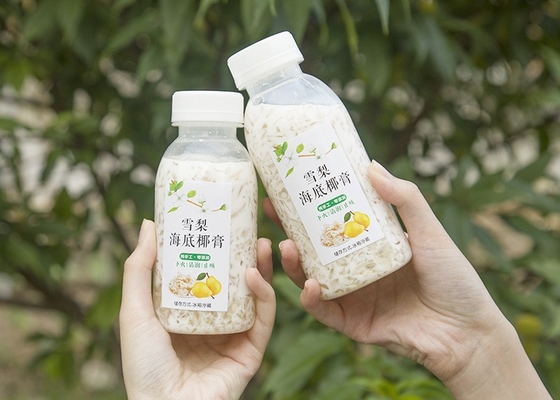 400ml 14oz Soy Milk Tea Bottles Heat Resistant Square Plastic Juice Bottle Juicy