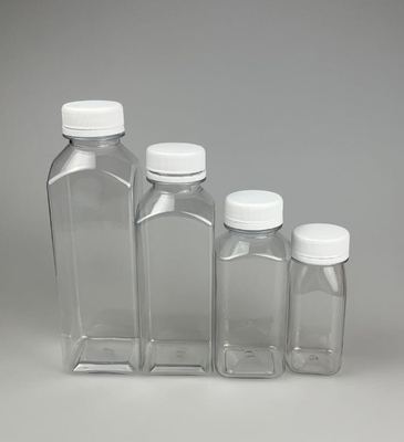 8oz 10oz 16oz Empty Reusable Juice Beverage Containers With Tamper Evident Lids Pet Clear Plastic Juice Bottles With Cap