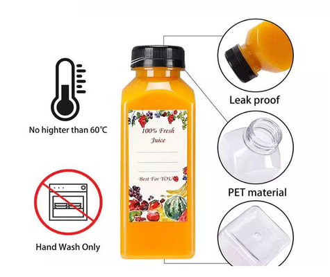 Manufacturer 60ml-1000ml Disposable Pet Beverage Bottle Transparent With Lid Square Milk Tea Juice Bottle