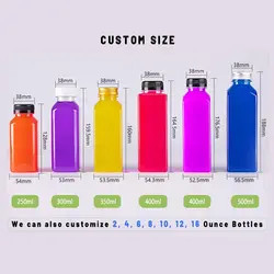 High Quality 8oz 10oz 12oz 16oz Plastic Juice Bottles Juice Business Support Supplier 120ml Plastic Bottles with Labels