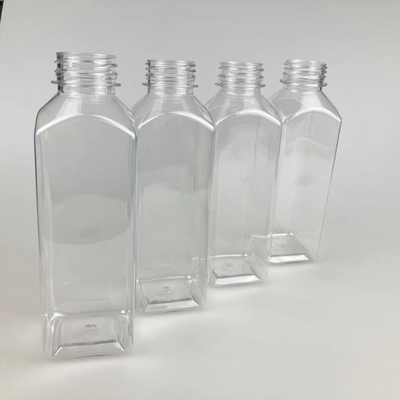Best Value Plastic Bottles square Shape Plastic Juice Bottle with Seal Cap Pet Bottles for Juice Business with Fast Shipping