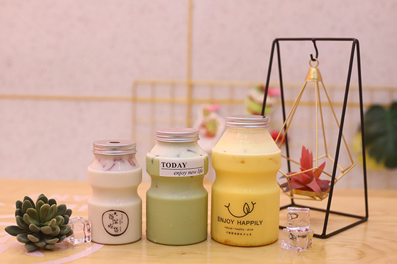 Modern Milk Tea Bottles Packaging Solution For 0.5kg Beverages
