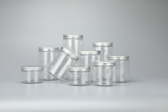 Custom 100ml 200ml 8oz 300ml 12oz 500ml Clear White Black Amber Wide Mouth Cosmetic Containers Plastic Pet Jar With Alum
