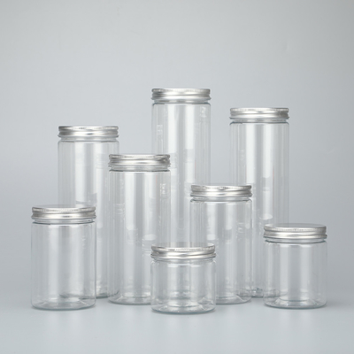 Custom 100ml 200ml 8oz 300ml 12oz 500ml Clear White Black Amber Wide Mouth Cosmetic Containers Plastic Pet Jar With Alum