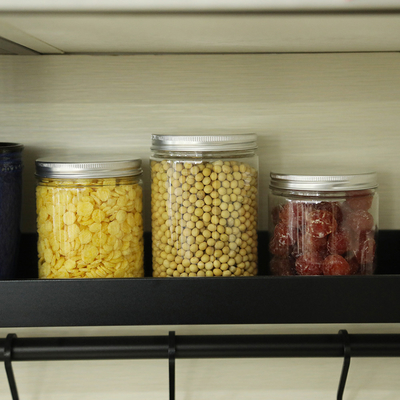 No Leak 250ml 350ml Plastic Jar For Cookie And Candy With Aluminum Lid