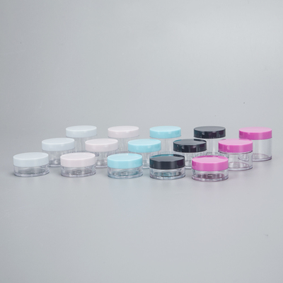 Empty PS Plastic Face Cream Container 5g 10g 15g 20g cosmetic jar with colorful lids