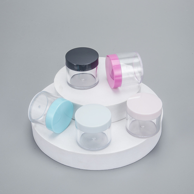 Empty PS Plastic Face Cream Container 5g 10g 15g 20g cosmetic jar with colorful lids