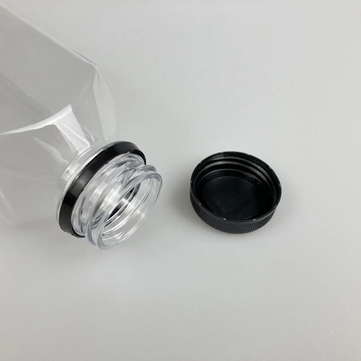 60ml 120ml 250ml 350ml 500ml Square JUice Bottle With Black Lid