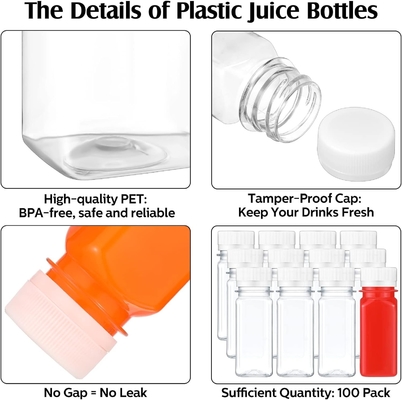 4oz 120ml Ginger JUice bottle Beet Juice Empty Bottles Square Plastic Juice Bottle