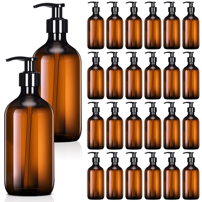 Screen Printing Plastic Lotion Bottles With Clear Surface And UV Electroplated Cap