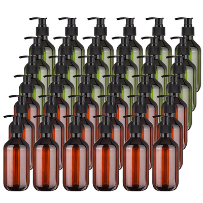 Screen Printing Plastic Lotion Bottles With Clear Surface And UV Electroplated Cap