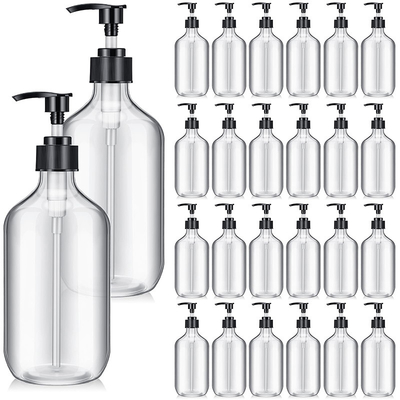 Screen Printing Plastic Lotion Bottles With Clear Surface And UV Electroplated Cap