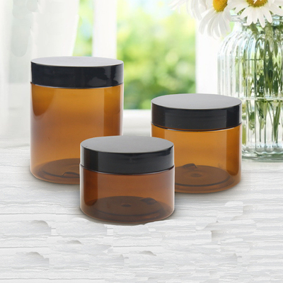 Customized Printing Transparent Plastic Jar Containers Pressure Sensitive Aluminum Foil Lid