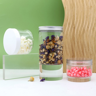 Custom Logo Plastic Jar Containers Aluminum Foil Sealing Various Capacities Pressure Sensitive Lid