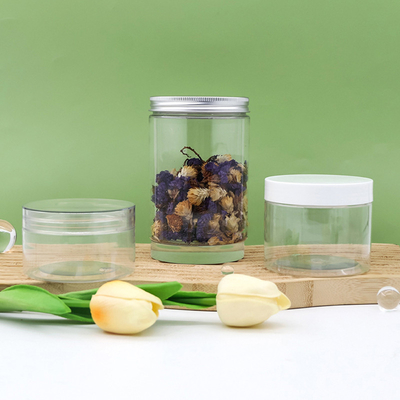 Food Grade Empty Cosmetic Body Scrub Facial Mask Container Pet Clear 30ml 500ml Plastic Jar With Lid