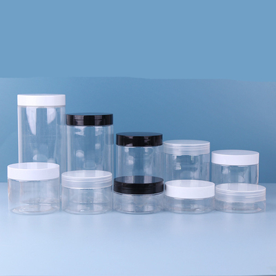 Food Grade Empty Cosmetic Body Scrub Facial Mask Container Pet Clear 30ml 500ml Plastic Jar With Lid