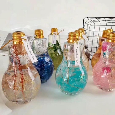 500ml Plastic Lamp Bulb Shaped Juice Bottle With Aluminum Cap Lamp Bulb Shape Plastic Beverage Bottle