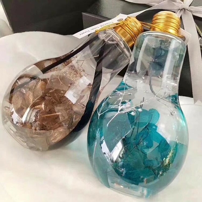 Hot Sale Juice Glass Jar Light Blub Shape With Lid 100ml Mini Size Lovely Light Bulb Shaped PET Plastic Bottle