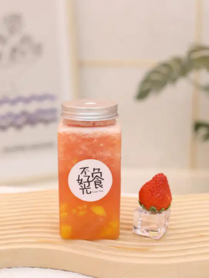 Modern Square Round Bubble Tea Jugs with Handle Clear Leak proof Design 0.5kg