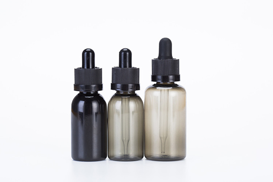 Dropper Bottles 10-120ml Smooth Screw Cap Custom Logo Transparent Black Customized