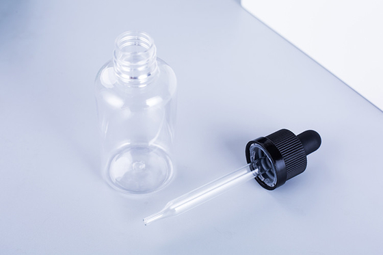 Dropper Bottles 10-120ml Smooth Screw Cap Custom Logo Transparent Black Customized