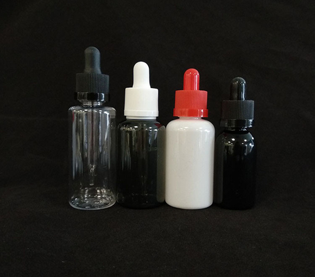 Custom Logo Dropper Bottles Set Transparent Black Various Sizes 10ml-120ml Smooth Surface 5000pcs Print