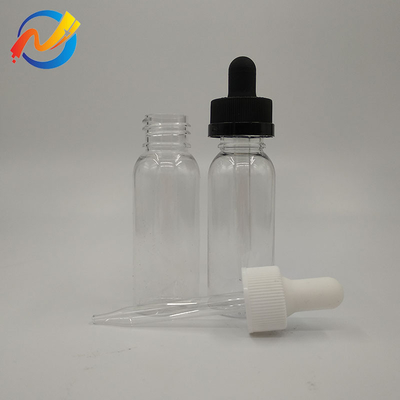 15ml Customized Logo Plastic Dropper Bottles Smooth Surface Transparent Black Customize