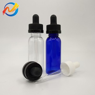 15ml Customized Logo Plastic Dropper Bottles Smooth Surface Transparent Black Customize