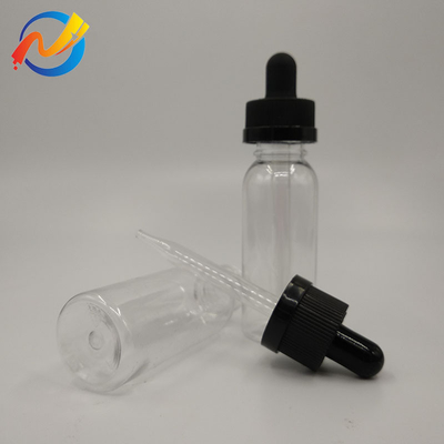 15ml Customized Logo Plastic Dropper Bottles Smooth Surface Transparent Black Customize
