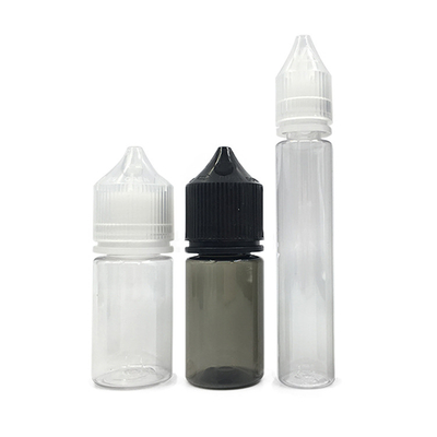 Round PET  E Liquid Bottle With Childproof Screw Cap Transparent Custom Logo Various Capacities