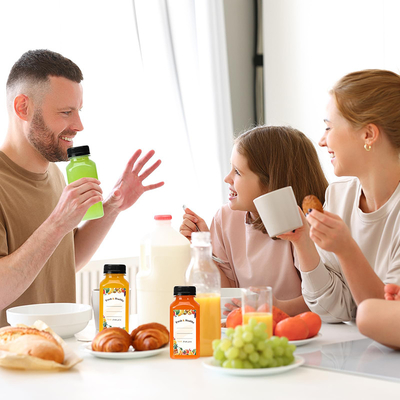 Modern Plastic Milk Tea Bottles With Insulated Handle Clear Or Custom Color Various Capacities
