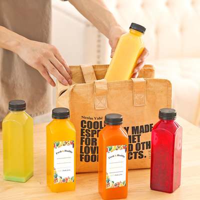 120ml-500ml Leak Proof Milk Tea Bottles With Handle Clear Screw On Lid Customizable Color