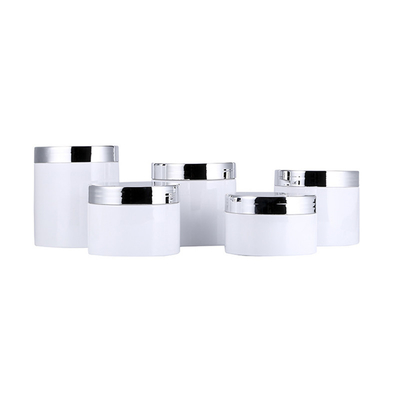 Transparent Plastic Cosmetic Jars With Smooth Surface Pressure Sensitive Gasket Various Sizes