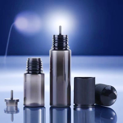 Childproof Round Transparent E Liquid Bottles Custom Logo Screen Printing Neck Type