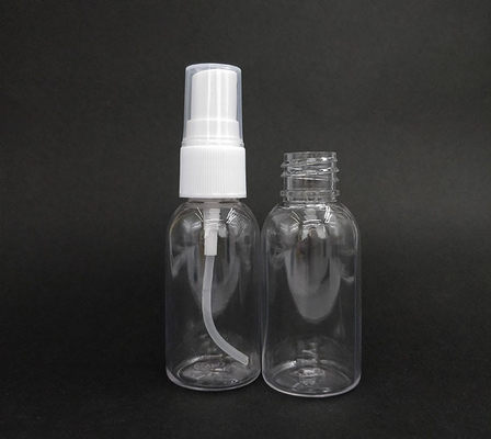 Round Transparent PET Plastic Spray Bottle Classic Design Durable Smooth Surface Various Capacities