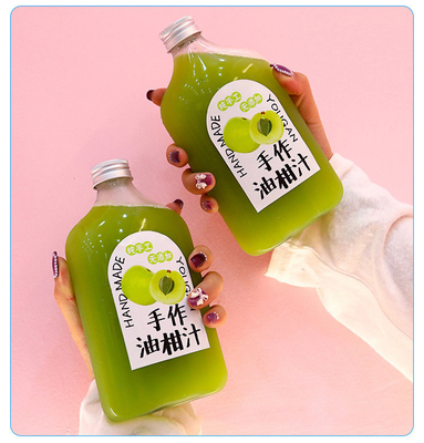 Modern Square Round Milk Tea Bottles With Insulation Handle