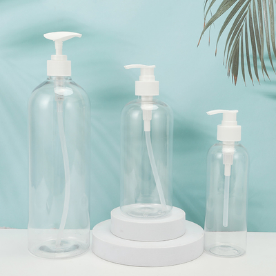 Round PMMA Plastic Lotion Bottles Customizable Shape PET Collar UV Electroplated Cap 250ml-500ml