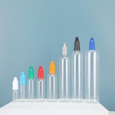 Colorful Customized PET E Liquid Bottles with Childproof Neck for Various Capacities