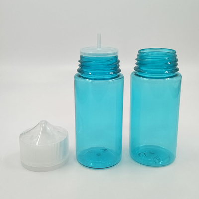 Customized Round  E liquid bottle with Childproof Neck Transparent Color Screen Printed Logo