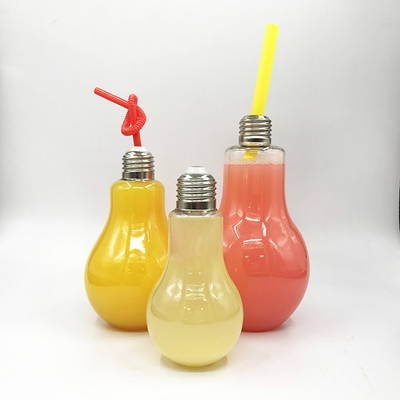 Leak Proof Plastic Milk Tea Bottles with Screw On Lid 500ml Capacity Square Round Shape 0.5kg Weight Handle