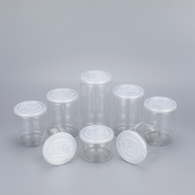 Customizable Transparent Plastic Jar Containers with Aluminum Lid Various Sizes 2oz-8oz for Beauty Products.