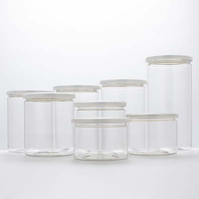 Custom Logo Plastic Jar Containers with Aluminum Lid and Pressure Sensitive Sealing Technology
