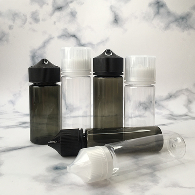 Transparent PET  E Liquid Bottle Customizable Printing Color Screw Cap Sealing For Vaping Juice