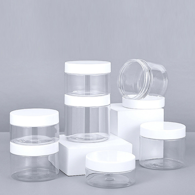 Custom Logo Plastic Jar Containers With Transparent Lid In Various Capacities