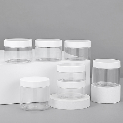 Custom Logo Plastic Jar Containers With Transparent Lid In Various Capacities