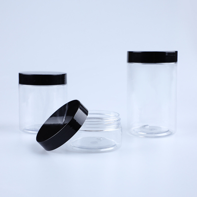 Pet Plastic Jars Clear Empty Cookie Plastic Container With Aluminum Lids For Food Packaging