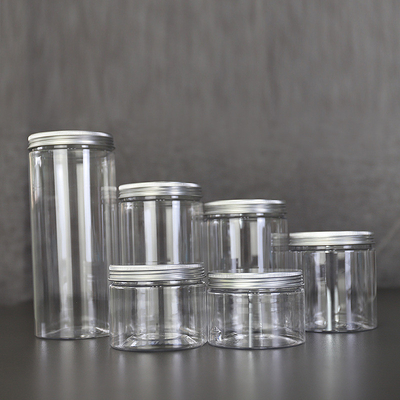 Food Grade Empty Cosmetic Body Scrub Facial Mask Container PET Clear 30ml 500ml Plastic Jar With Lid