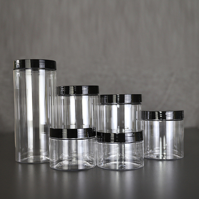 Customizable Plastic Jar Storage With Transparent Body / Lid