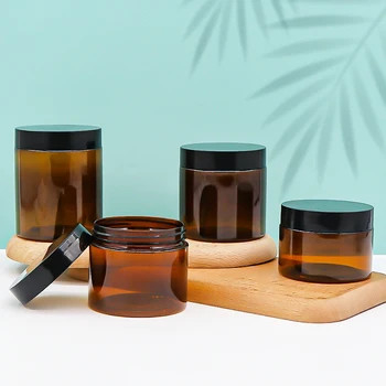 Food Plastic Storage Jars 30g 50g 100g 120g 150g 200g 250g 300g 400g 500g 1000g Amber Pet Jar With Lid